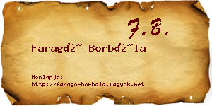 Faragó Borbála névjegykártya